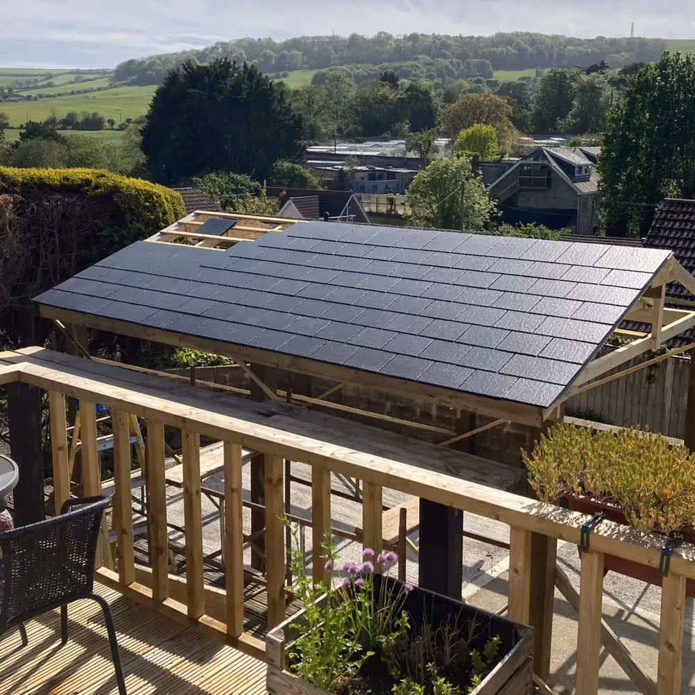 Tiling the roof of a timber carport