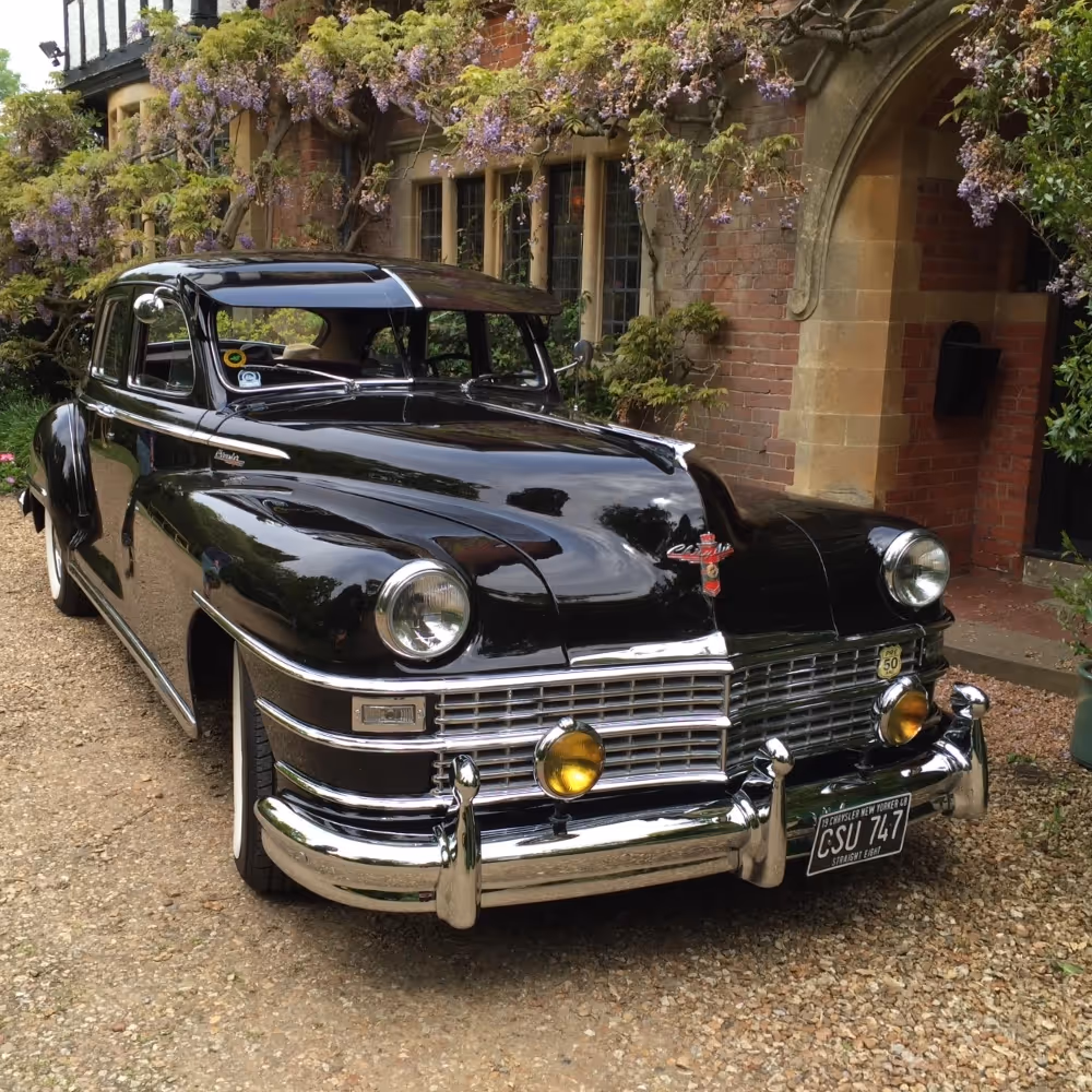 An classic American car in black