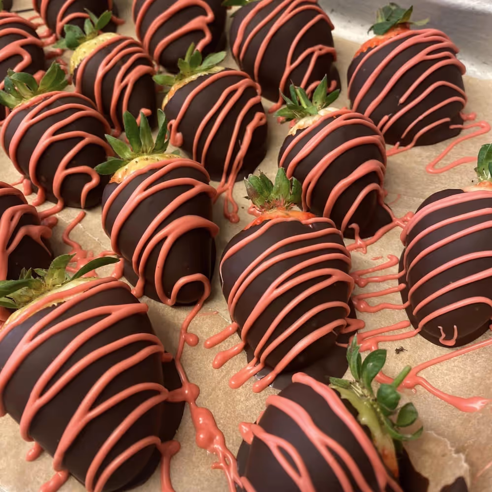 Individual chocolate covered cakes