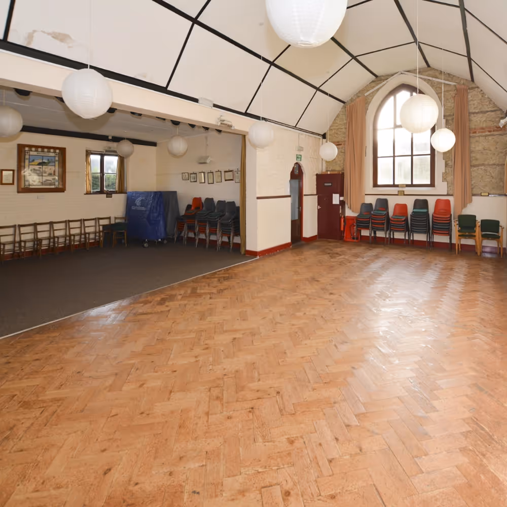 Inside a village hall