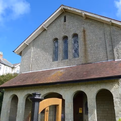 The exterior of a church