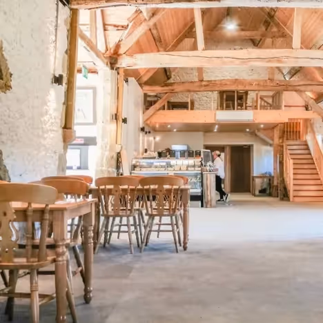 A cafe inside a converted barn