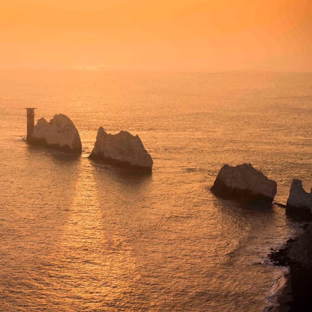 Isle of Wight's Needles at sunset