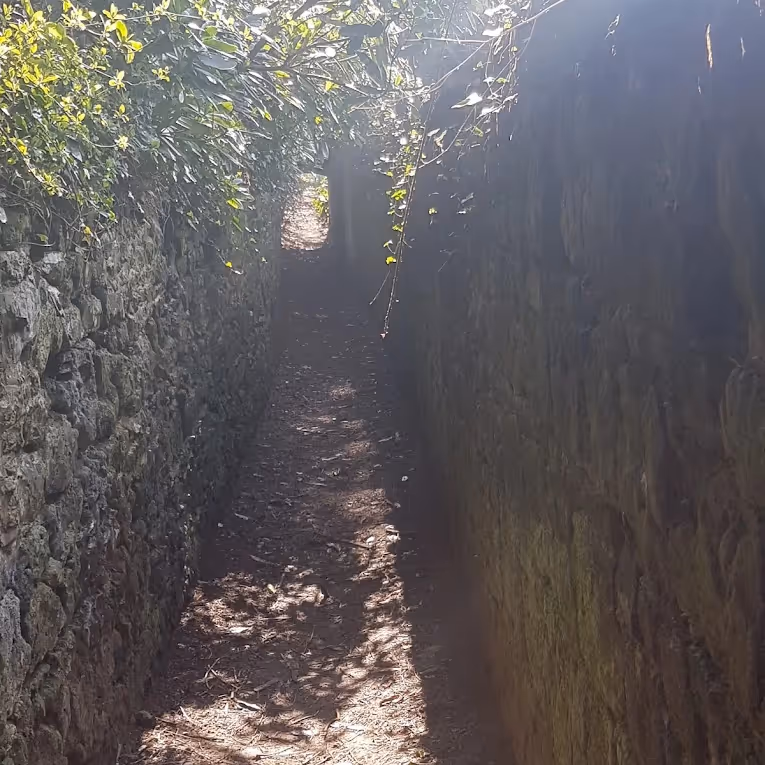 Path to a stone tunnel