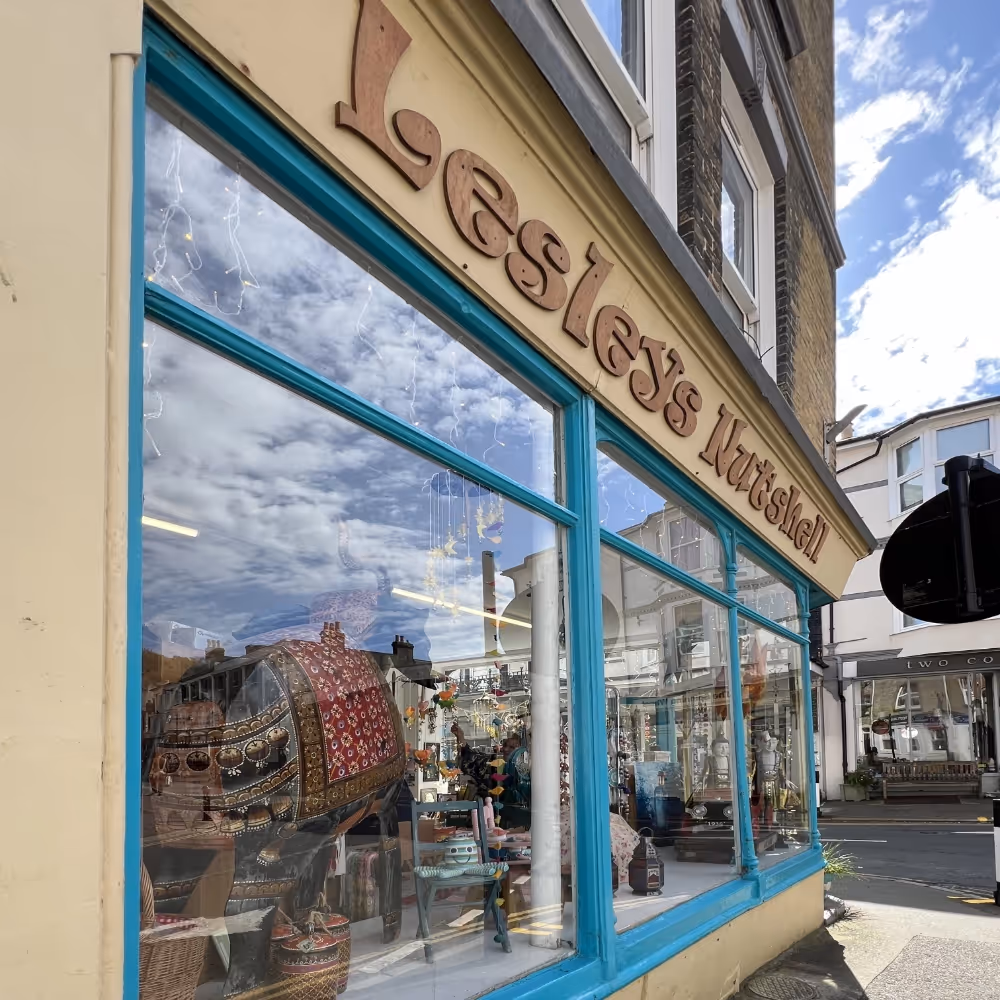 The exterior of a gift shop window