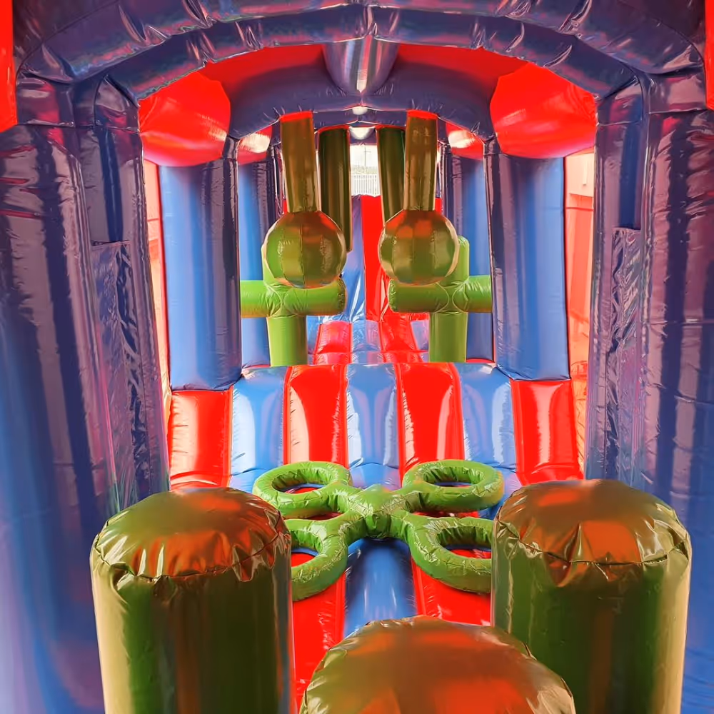 Inside a kids bouncy castle