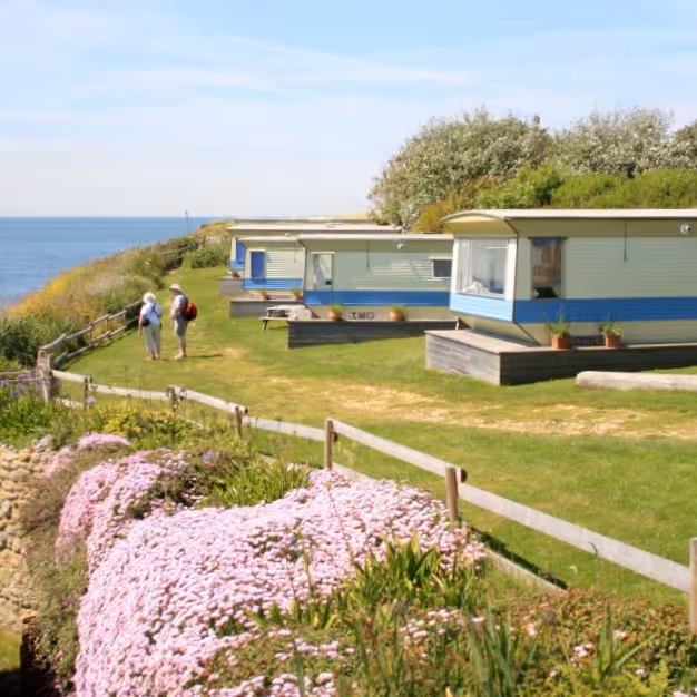 Static caravans in a coastal location