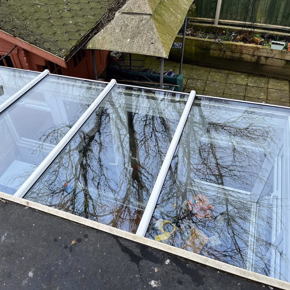 Newly cleaned roof windows