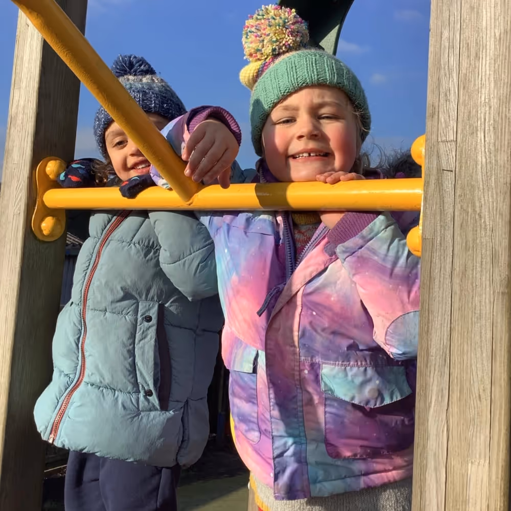 Kids on a school climbing frame