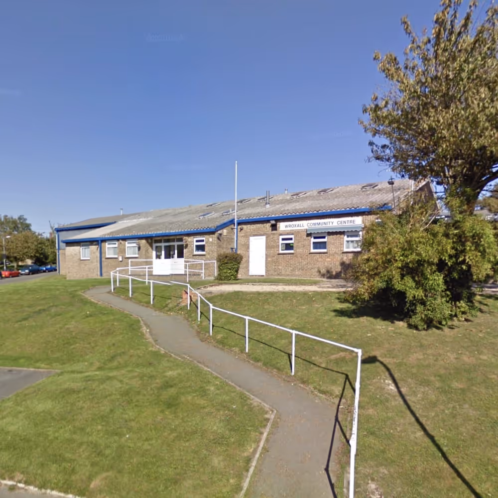 Exterior of a community hall building