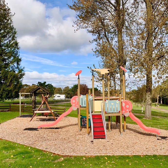 Children's play area in a caravan site