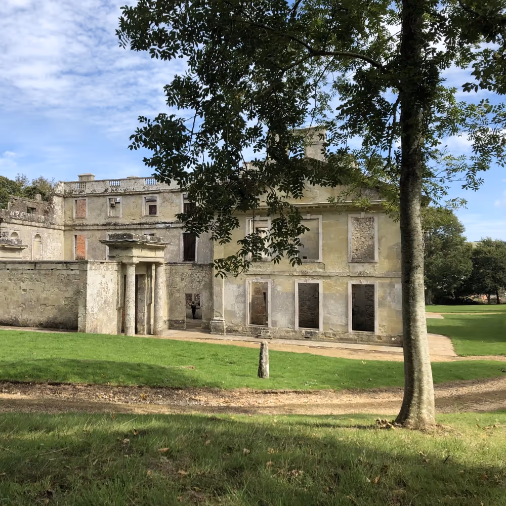 A bomb damaged baroque mansion