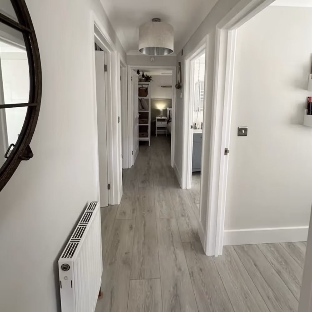 Entrance hallway painted white