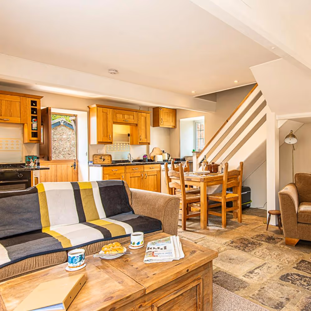 A modern country kitchen living space