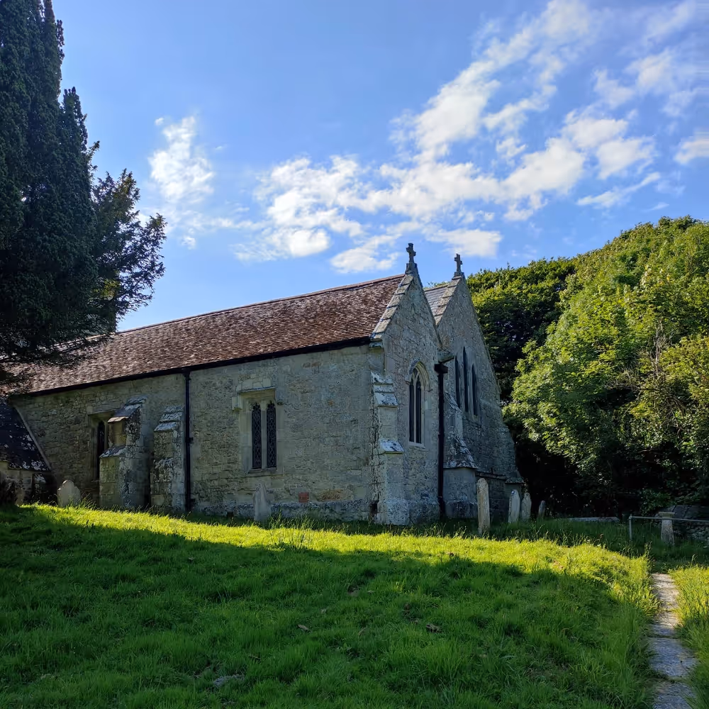The exterior of an old church