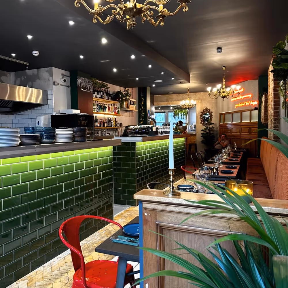 Interior of a mediterranean restaurant