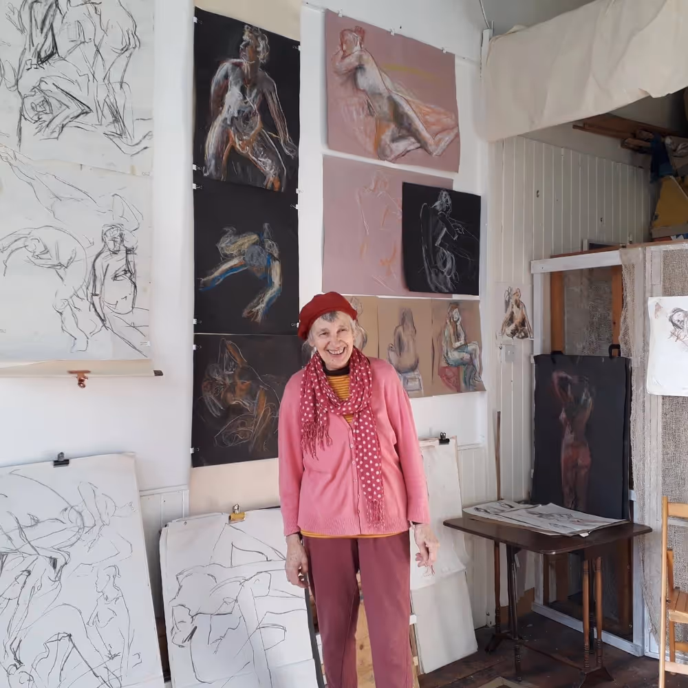 An artist in her studio