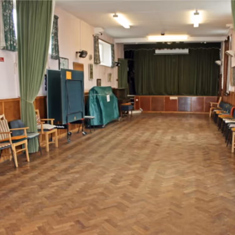 The main room of an old village hall