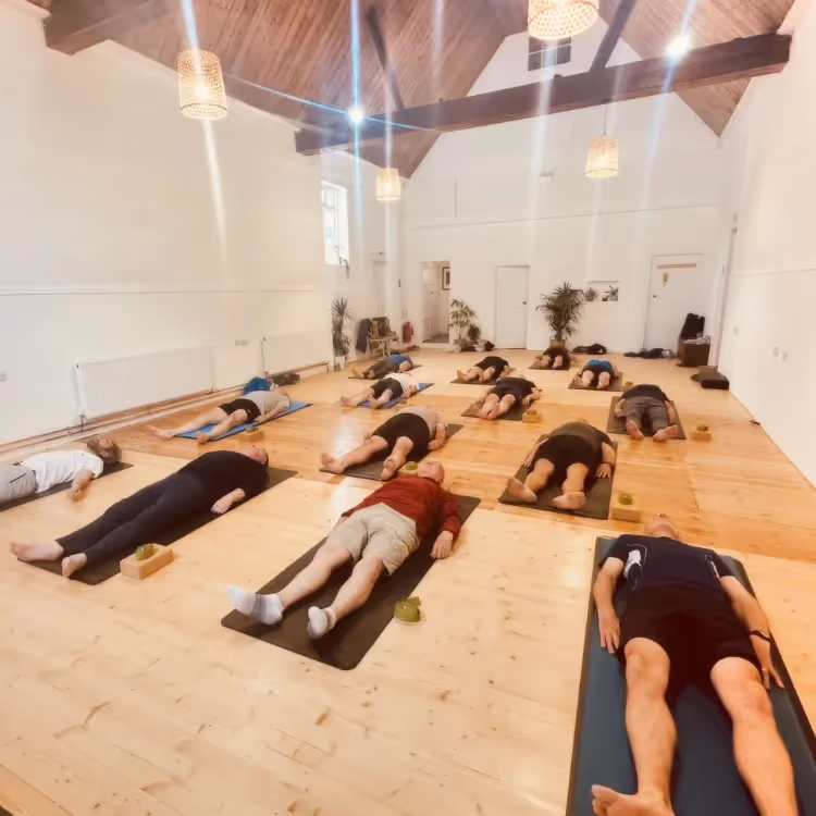 A yoga class