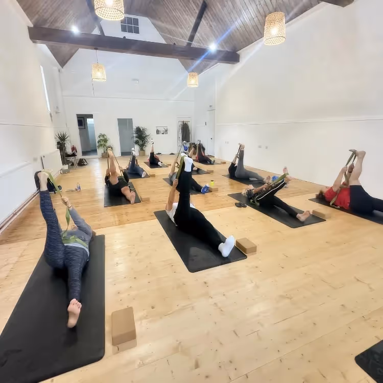 A yoga class