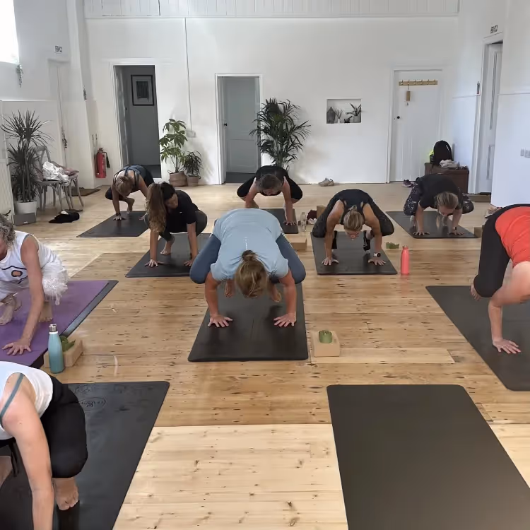 A yoga class