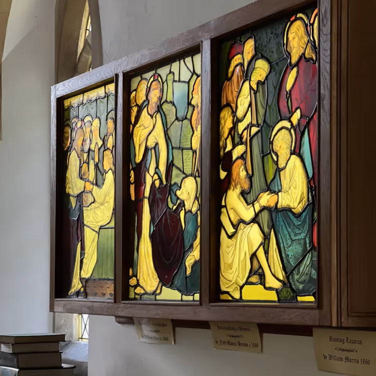 Stained glass on display