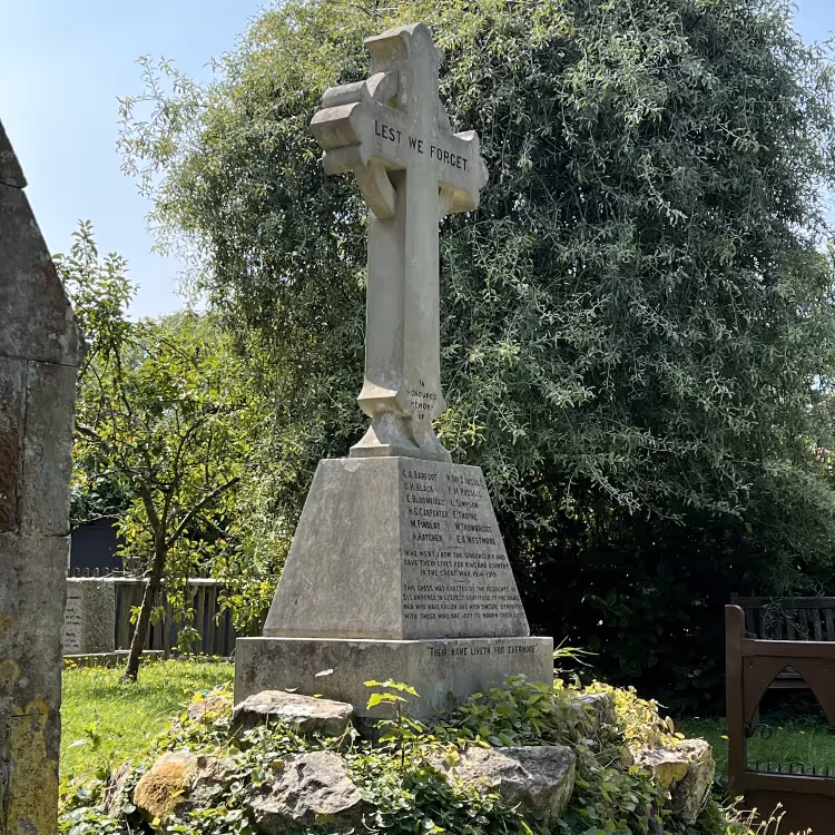 War commemoration stone in a churchyard