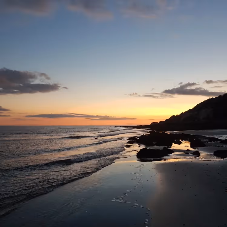 A stunning sunset over a beach