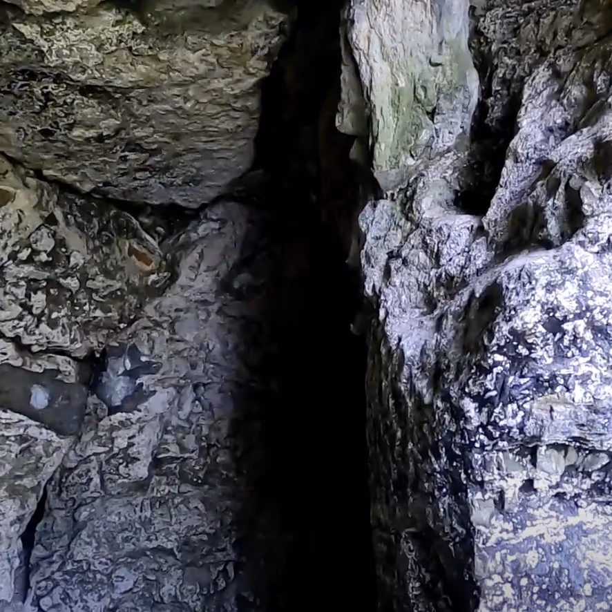 Looking into a dark cave