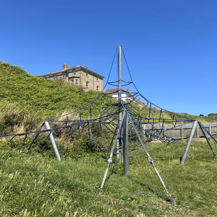 A climbing frame in a kids playground