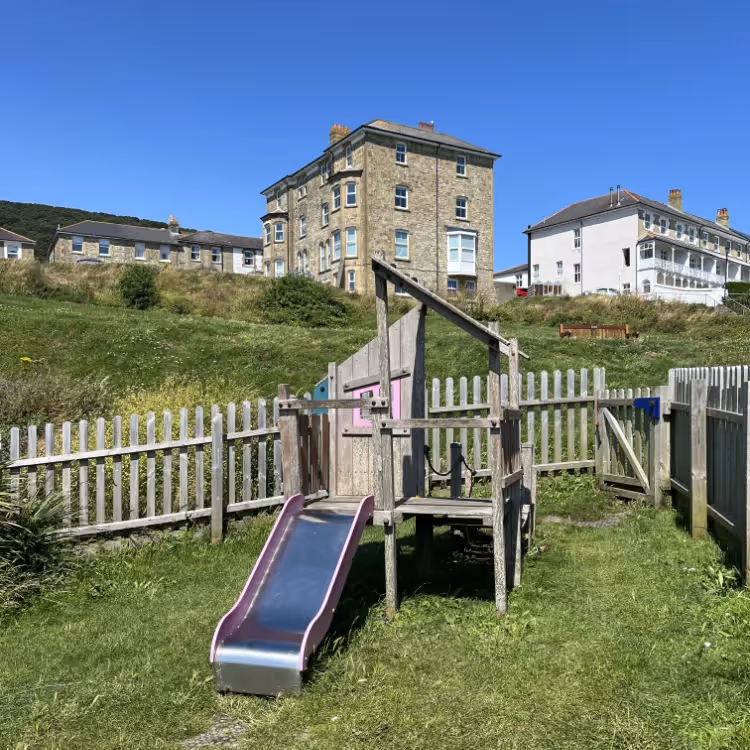 A kids slide in a playground