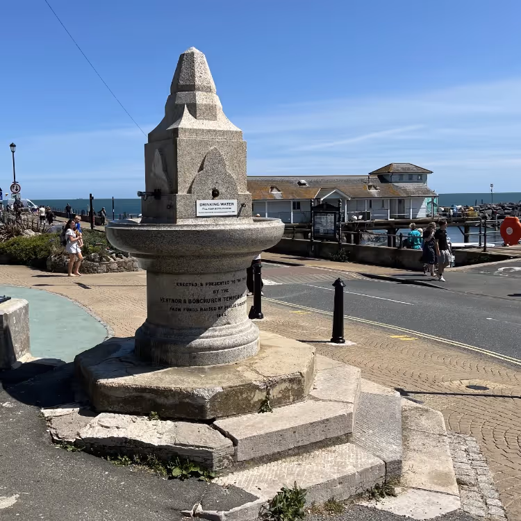 A granite fountain monument