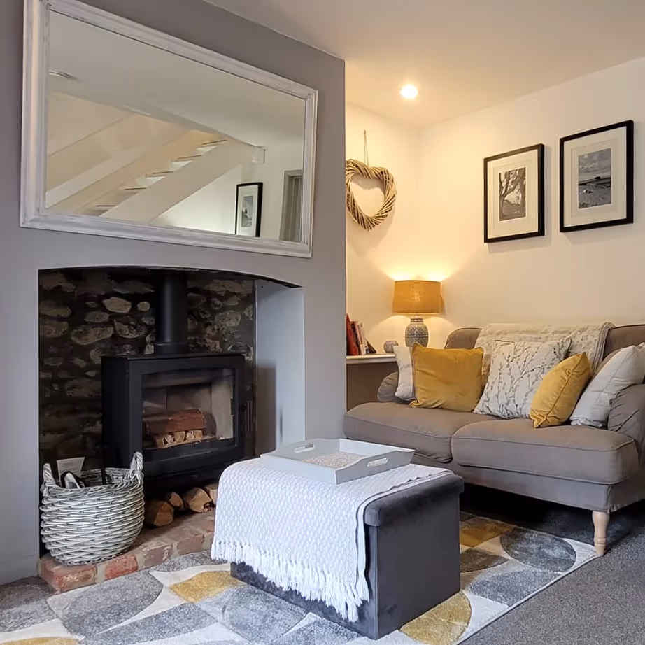 A farmhouse living room