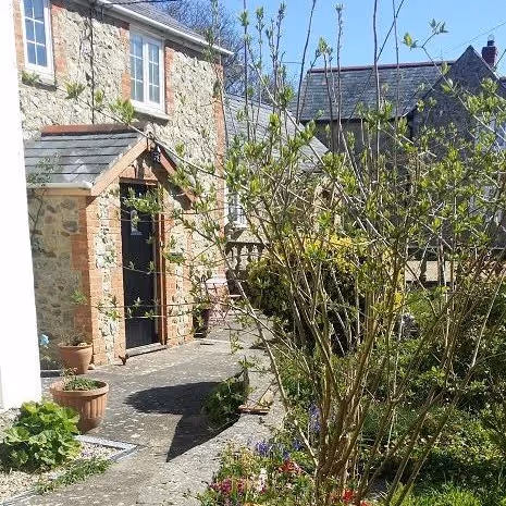 Entrance porch of a pretty farm cottage
