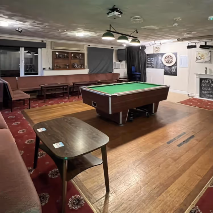 Snooker table in a social club