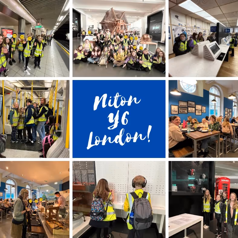 A photo montage of a school outing to London