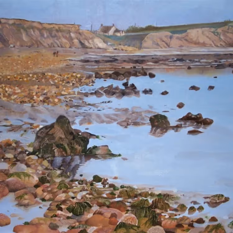 Painting of a rocky cove