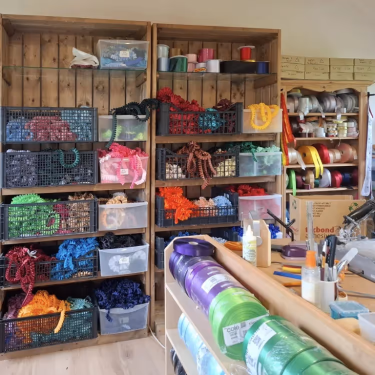 Inside a ribbon rosettes workshop