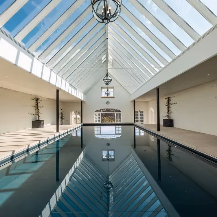 A modern swimming pool in a private house