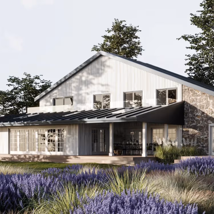 An architect designed house in natural planting