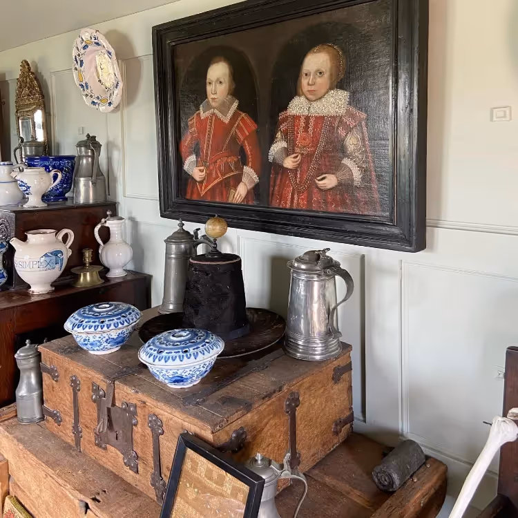 Antiques displayed in a shop