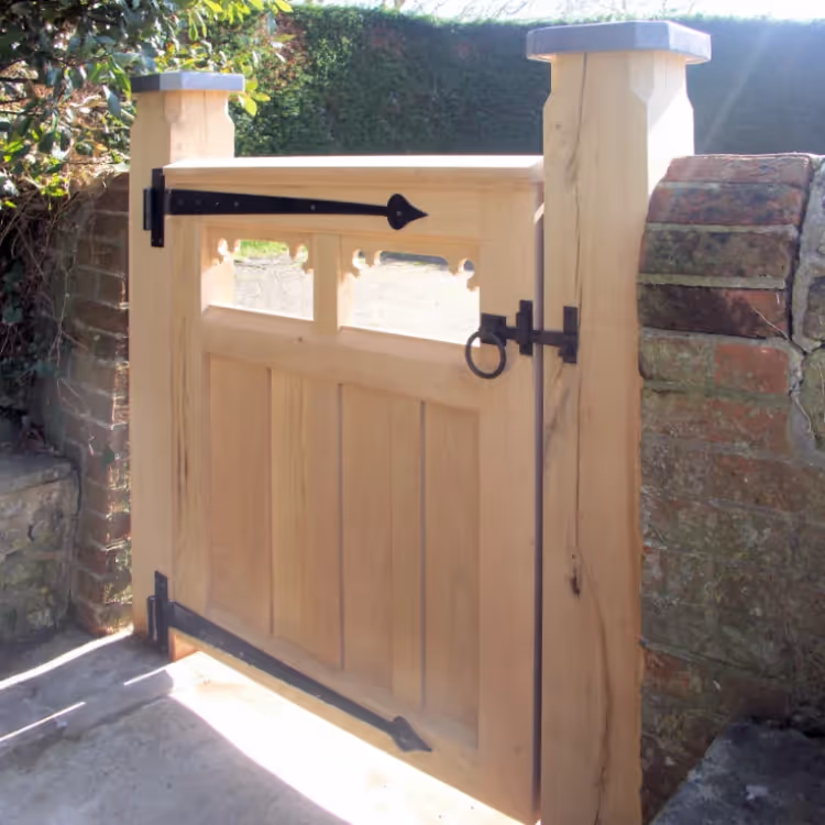 A brand new oak garden gate