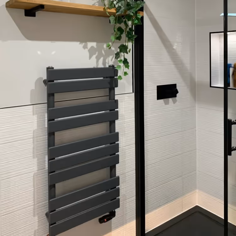 Shower room with black metalwork