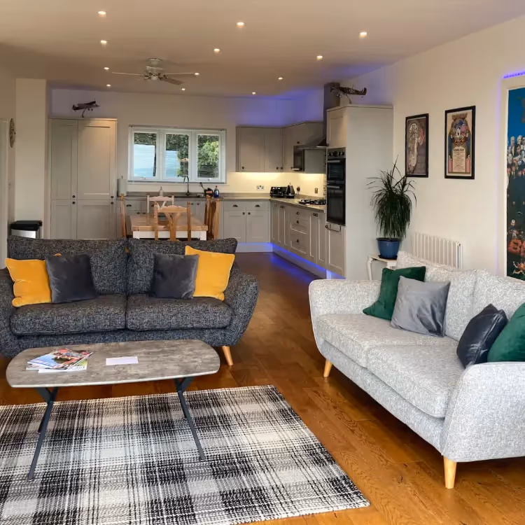 An open plan living room kitchen