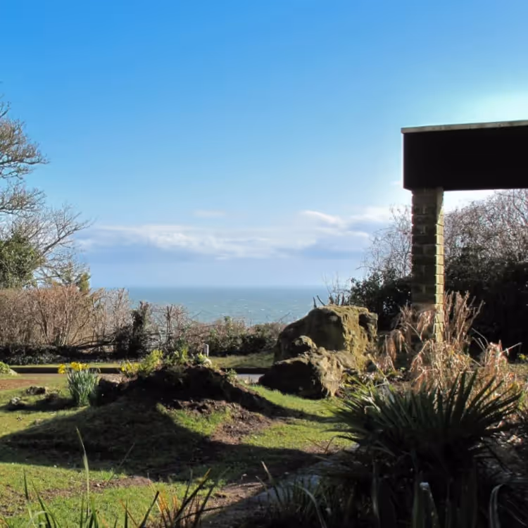 A garden overlooking the sea