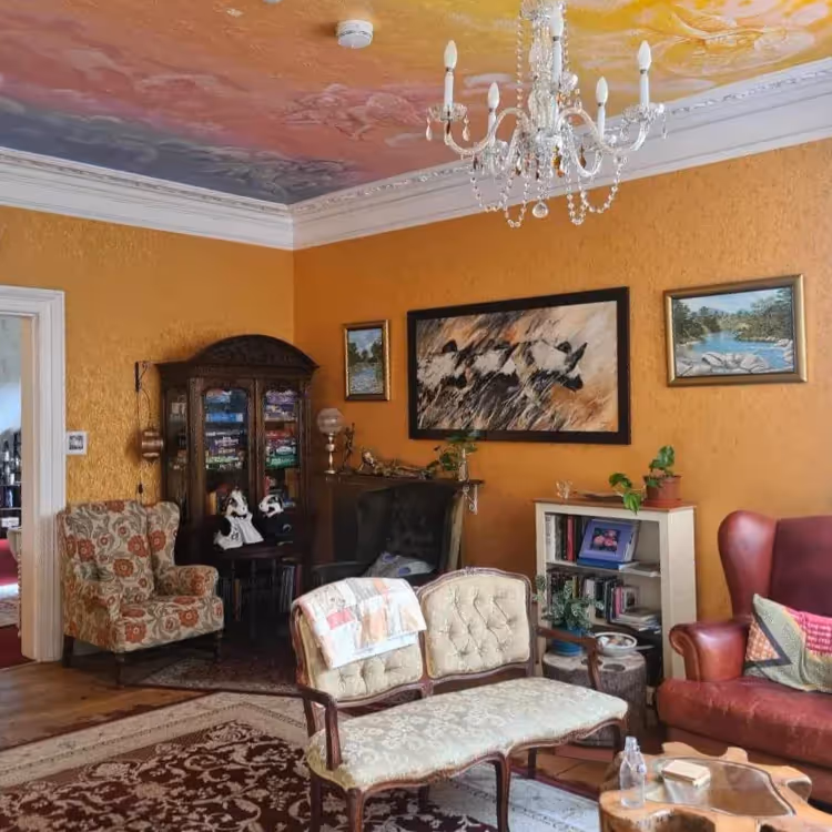 An ornate hotel lounge