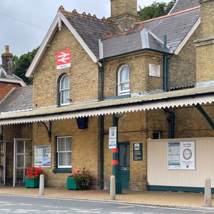 An old railway station building