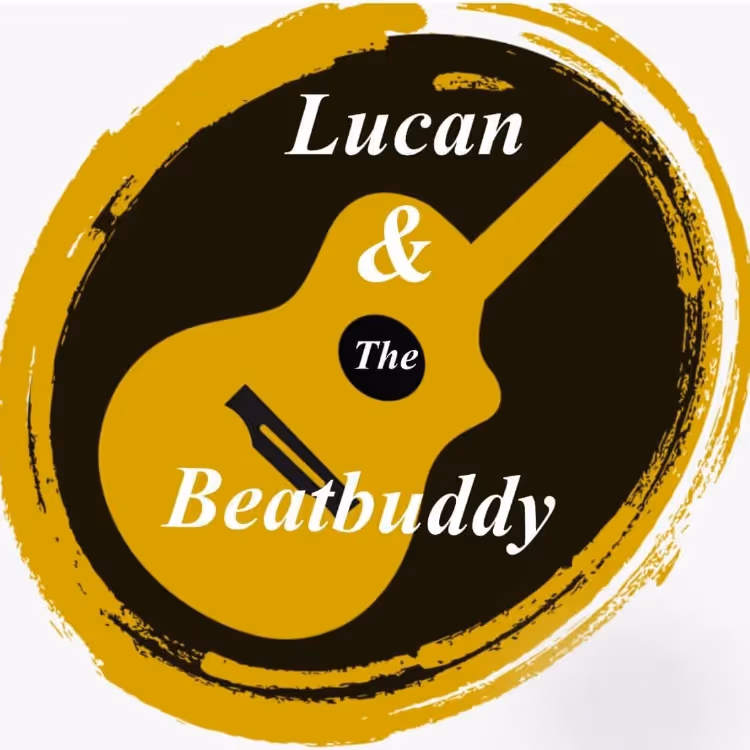 A logo depicting an acoustic guitar
