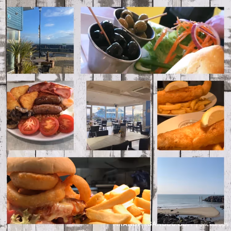 An advert featuring various cafe dishes