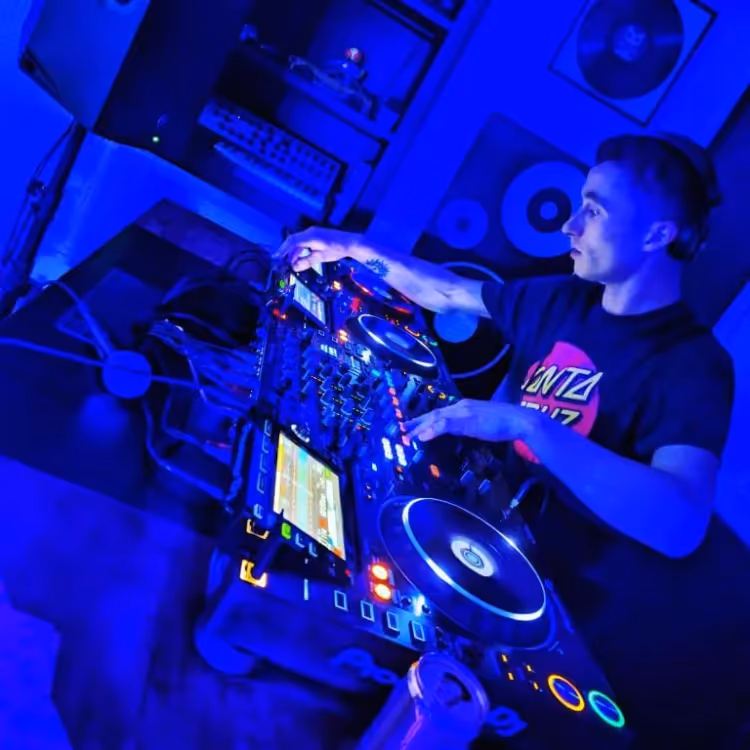 A DJ in a dance club